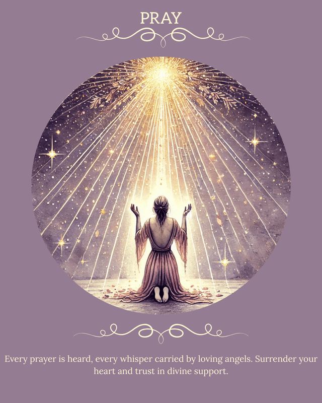 The Pray angel card