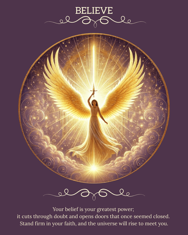 The Believe angel card