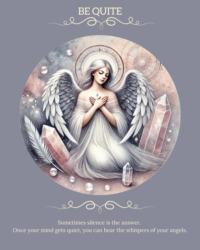 The Be Quiet angel card